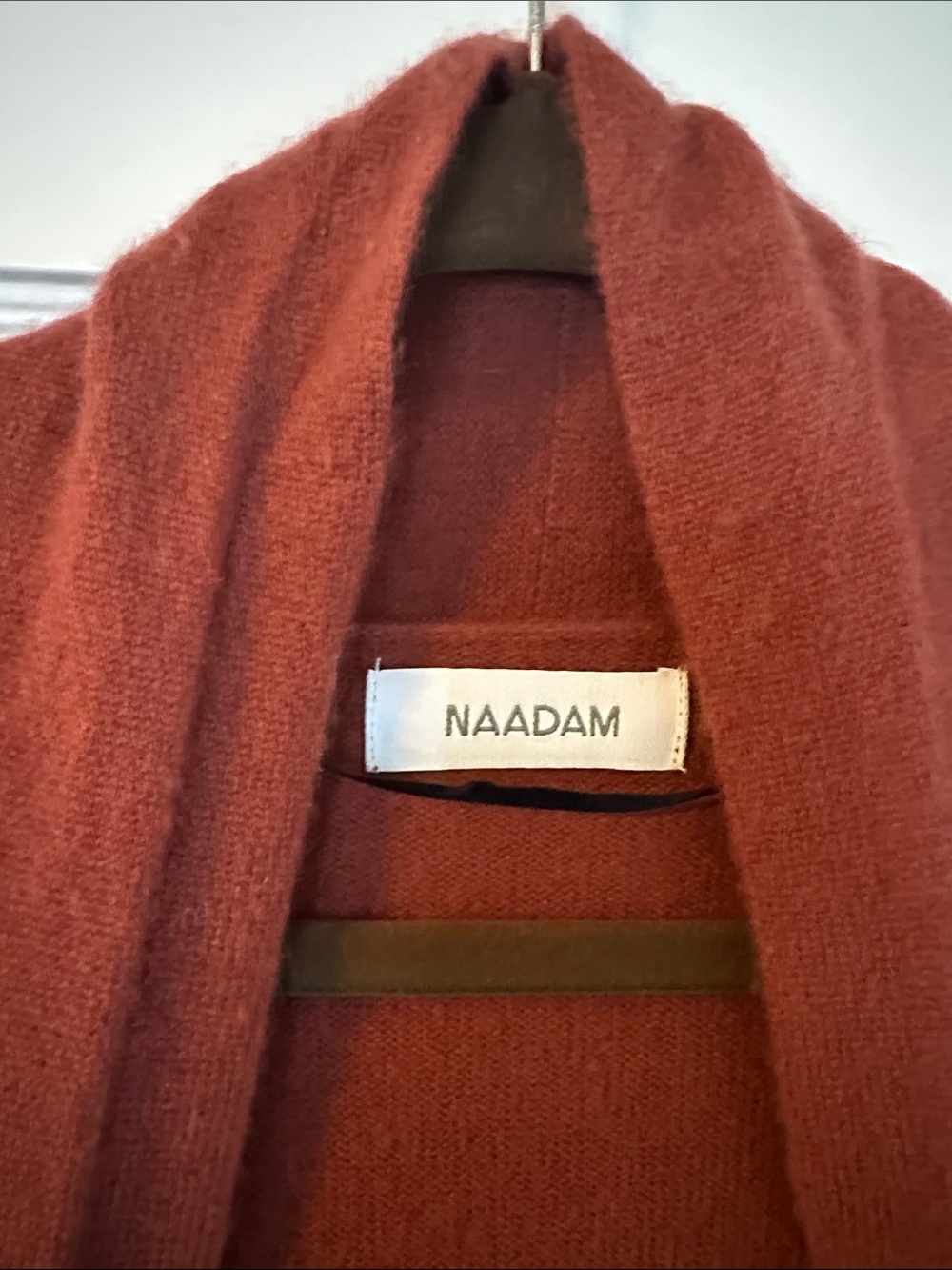 NAADAM Long Open-Front Cardigan - Rust - Picture 2 of 3